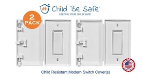 2er Pack Child Be Safe Kindersicher WEISS Modern Wippschalter & Steckdose Sicherheitsabdeckung - Bild 1 von 12