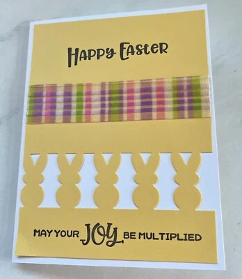 Handmade Easter Greeting Card~Stamped~Easter Bunnies - Image 1 of 2