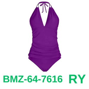 Yonique Womens Two Piece Swimsuits Tummy Control Tankini Plus Size Bathing, L - Picture 1 of 4