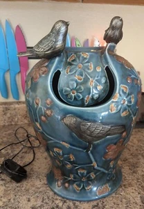 Foreside Home & Garden Blue Verdigris Bird Indoor Water Fountain with LED Light - Picture 1 of 6