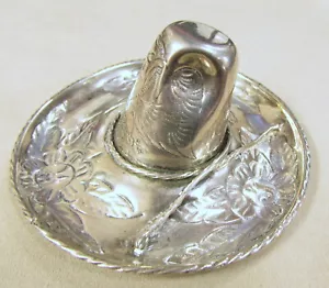Decorative Sterling Silver Mexican Sombrero + - Picture 1 of 2