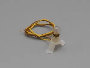 Douille E5 sur socle 2 pieds translucide avec ampoule et fils - Photo 1/2
