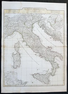 1764 J B D Anville Large Original Antique Map of Italy inset plan of Rome - Picture 1 of 1