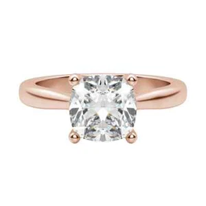 1.00 Ct Cushion Cut Lab Grown Diamond Solitaire Engagement Ring 14K Rose Gold - Picture 1 of 6