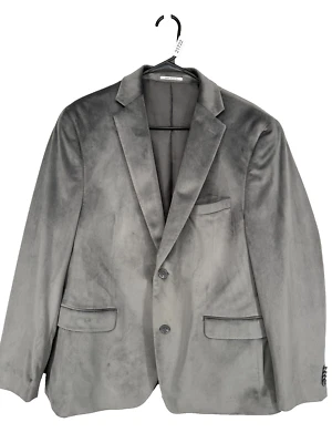 ALFANI Sport Coat Velvet Size 42S Gray Solid Slim Fit Jacket - Image 1 of 4