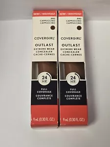 NEW 2 PACK COVERGIRL Outlast Extreme Wear 24HR Concealer 880 Cappuccino FULL Cov - Picture 1 of 2