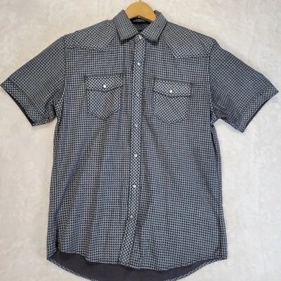 Duke's Bark M Men's Pearl Snap Short Sleeve Shirt Gray/Black - Image 1 of 4