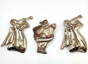 Vintage Mixed Metal Santa and Angels Mexico Pendant Pin Brooch - Picture 1 of 7