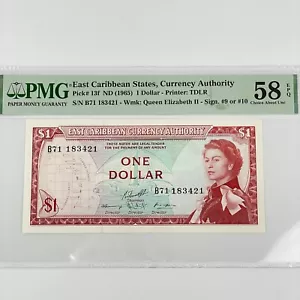 PMG Graded East Caribbean States 1965 $1 1 Dollar Note 58 EPQ Choice About Unc - Picture 1 of 7