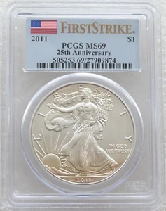 2011 United States American Eagle $1 One Dollar Silver 1oz Coin PCGS MS69 FS - Picture 1 of 2