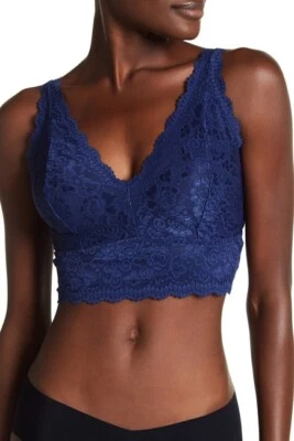 Curvy Couture High Apex Perfect Lace Bralette #1060 Navy XL & 2XL Fits to H Cup - Image 1 of 3