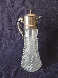 Collectible crystal jug with silver plated lid and ice container - Picture 1 of 17