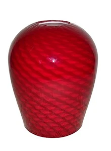 Red Fish Scale Art Glass Red Lamp Globe Pendant Style 1  1/2" Fitter 6  1/4"Tall - Picture 1 of 7