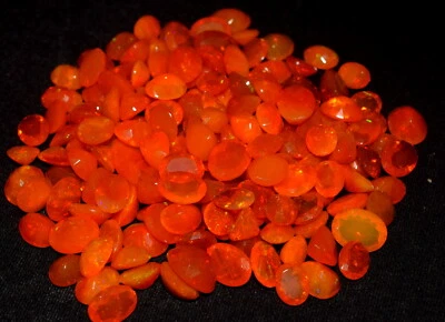 Piedra preciosa de corte ópalo naranja etíope de 3x4 a 13x18 mm piedra de corte de ópalo teñido de naranja Foto 1 de 4