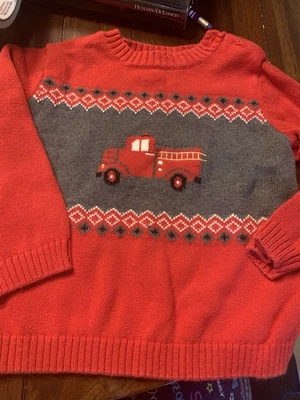 Suéter masculino Gymboree divertido e extravagante caminhão de bombeiros 18-24 mos bombeiro - Imagem 1 de 4