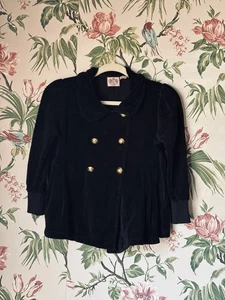Juicy Couture Cropped Women’s Jacket Size Small Black Velour - Picture 1 of 5