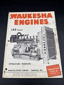 Waukesha Engines LRD Series Operator's Manual 1523-B Dated 1951 Vintage USA - Picture 1 of 11