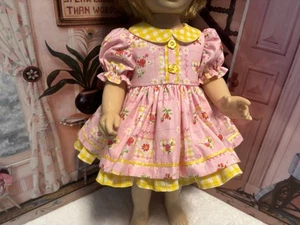 2-teiliges rosa Herzen mit gelbem Karo Kleid Set Puppenkleidung passt 19-20" Chatty Cathy - Bild 1 von 10