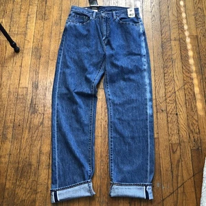 Levi’s Premium 505 Selvedge Jeans Men’s Size 33x34 Blue Medium Wash Big E NWT - Picture 1 of 19