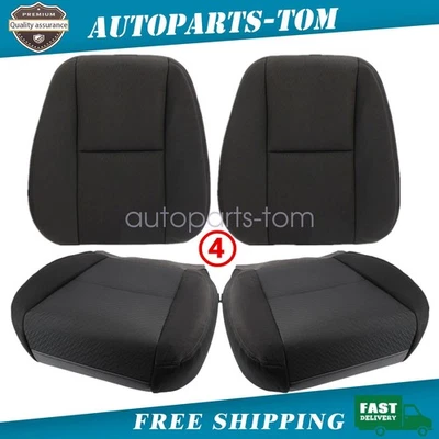 Тканевый чехол на сиденье с обеих сторон для Chevy Silverado GMC Sierra 2007-2014 4 шт. черный - Изображение 1 из 4