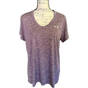 Under Armour Heatgear Loose Fit V Neck EUC Heather Purple Size XL - Picture 1 of 4