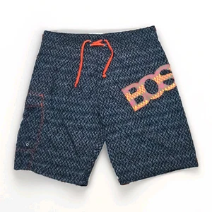 HUGO BOSS Costume Mare Uomo Nero Logo Sea Boardshort y2k Surf Size M - Foto 1 di 4