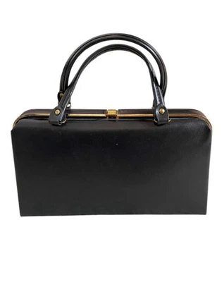 Cartera negra estructurada vintage Kent Foto 1 de 4