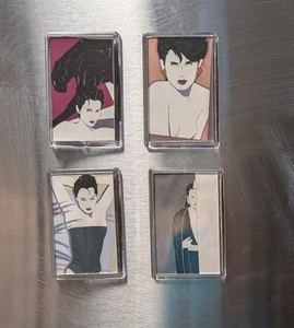 Patrick Nagel 3x2 in Fridge Refigerator Locker Magnet 4 Set Recycled Upcycled - Picture 1 of 5