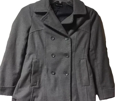 New Look ~ Coat ~Women’s ~ Peacoat ~ Small ~ Gray ~ Wool Blend ~ Lined - Image 1 of 4