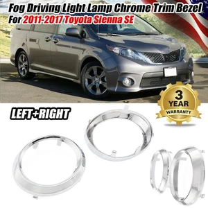 2pcs LED Fog Light Lamp Bezel Cover for 11-17 Toyota Sienna SE Chrome Trim Ring - Bild 1 von 8