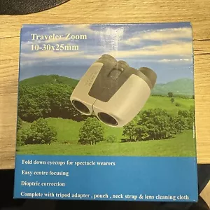 Traveller zoom binoculars 10-30x25 , portable in new condition with case - Picture 1 of 6