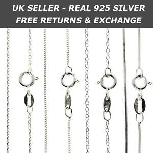 Genuine 925 Sterling Silver Curb, Snake Chain Necklace WHOLESALE Stamped Italy