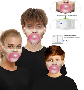 Bubble Gum Printed Face Mask Cover Washable Reusable Outdoor Protection - Picture 1 of 6