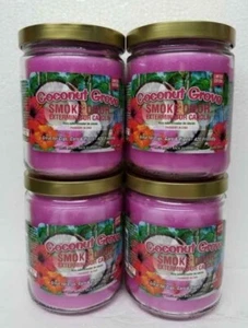 Rauch Geruchsvernichter 13 Unzen Glaskerze, Kokosnusshain Set mit vier Kerzen. - Bild 1 von 2