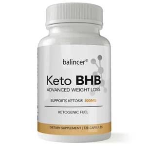 Keto BHB Advanced Weight Loss Supforts Ketosis 800mg Ketogenic Puel 120ct - Picture 1 of 11