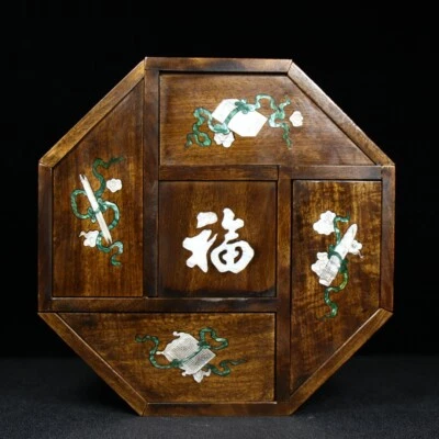 25 cm China natural Rosewood Jewelry Box inlay shell Wood Box Storage Box - Image 1 of 4