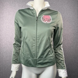 Giacca da pista vintage Y2K Juicy Couture verde sportiva con zip media - Foto 1 di 13