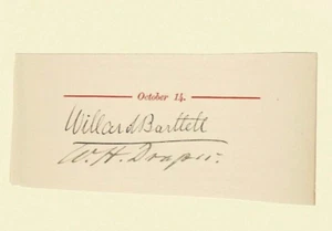 AUTOGRAFI del GIUDICE WILLARD BARTLETT e del MEDICO DR. WILLIAM H. DRAPER - Foto 1 di 1