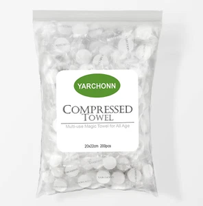 200Pcs Compressed Face Towel Coin Size, Hand Towels Portable Compact Disposable - Picture 1 of 12