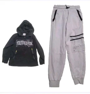 Zara Boy's Joggers  Cargo 11-12 Gray Black  Drawstring Lot Of 2 - Picture 1 of 7