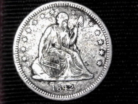 1842 o small date Seated Liberty Quarter Cover
