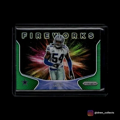 2020 Panini Prizm #25 Jaylon Smith Dallas Cowboys Fireworks Prizms Green - Image 1 of 2