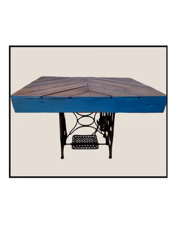 Newly Made Custom Reclaimed Wood & Antique Treadle Sewing Machine Accent Table Cover