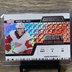 2022-23 UD Credentials Hockey Chase Pearson Debut Ticket Access /999 Red Wings - Picture 1 of 2