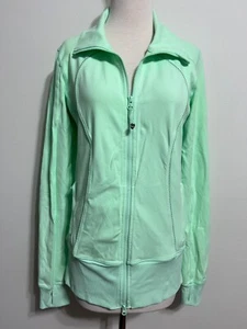 Lululemon Zip-Front Sweatshirt Track Jacket Mint Green Size 8 - Picture 1 of 18