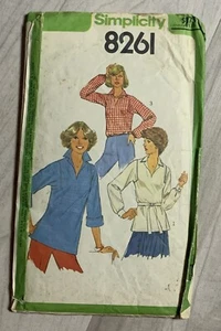 Vtg Simplicity 8261 Sewing Pattern Misses Sz 14 Pullover Top - Picture 1 of 2