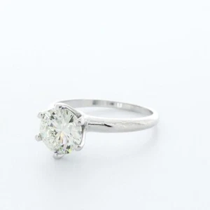 2.0 CT NATURAL DIAMOND H/SI2 ROUND CUT PLATINUM SIX-PRONG CLASSIC SOLITAIRE RING - Picture 1 of 4