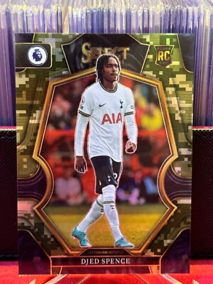 2022 Select  Mezzanine Camo Prizm 074/199 Djed Spence #130 Rookie RC Tottenham - Image 1 of 2