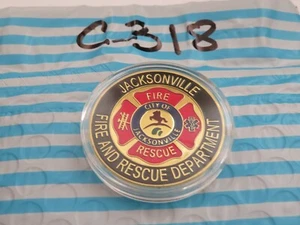 JACKSONVILLE FIRE & RESCUE FIRE DEPARTMEMT CHALLENGE COIN C318 - Picture 1 of 2