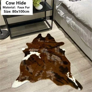 Soft Faux Fur Bedroom Fake Cow Animal Skin Print Design Skin Rugs Rug Mat Carpet